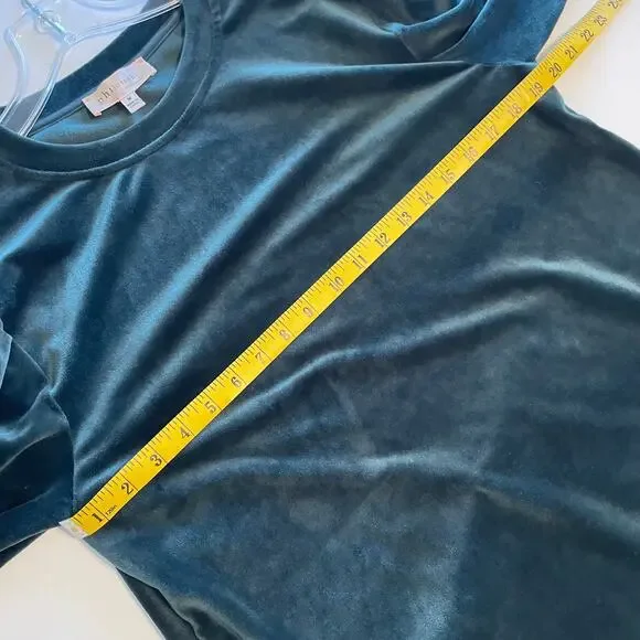 Philosophy Velveteen Bell Sleeve Top Womens Medium Green Soft Whimsigoth Fairy - Picture 7 of 9